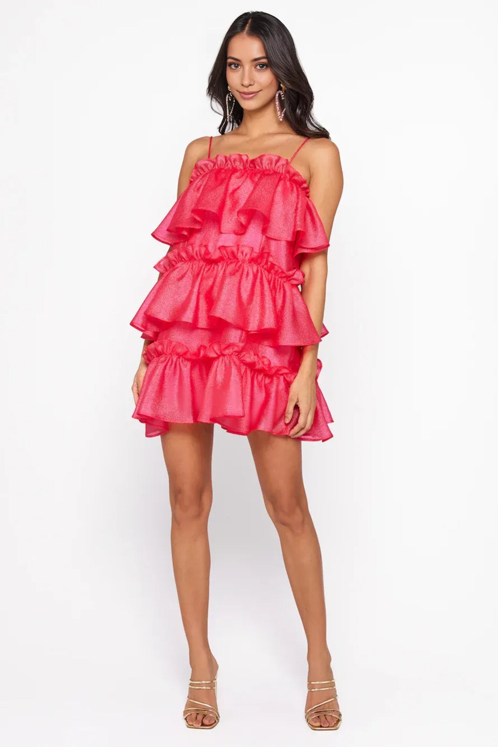 Champagne Towers Mini Dress Hot Pink