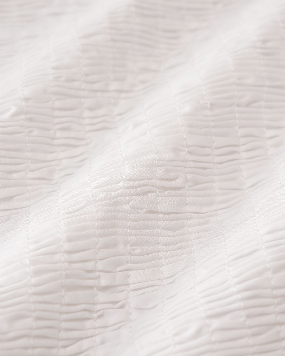 White Square Neck Shirred Blouse